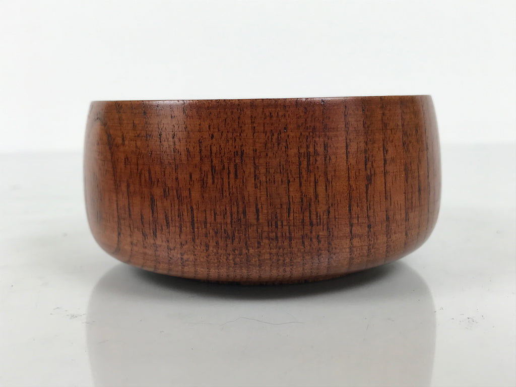 Japanese Brushed Lacquer Wooden Sake Snack Cup Vtg Kobachi Bowl Brown L601
