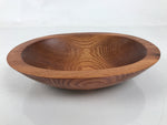 Japanese Brushed Lacquer Wooden Salad Serving Bowl Vtg Dish Utensil Brown LWB134