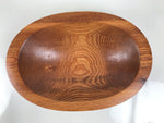 Japanese Brushed Lacquer Wooden Salad Serving Bowl Vtg Dish Utensil Brown LWB134