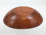 Japanese Brushed Lacquer Wooden Salad Serving Bowl Vtg Dish Utensil Brown LWB134
