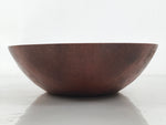 Japanese Brushed Lacquer Wooden Salad Serving Bowl Vtg Dish Utensil Brown LWB134