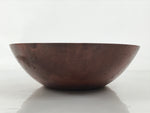 Japanese Brushed Lacquer Wooden Salad Serving Bowl Vtg Dish Utensil Brown LWB134