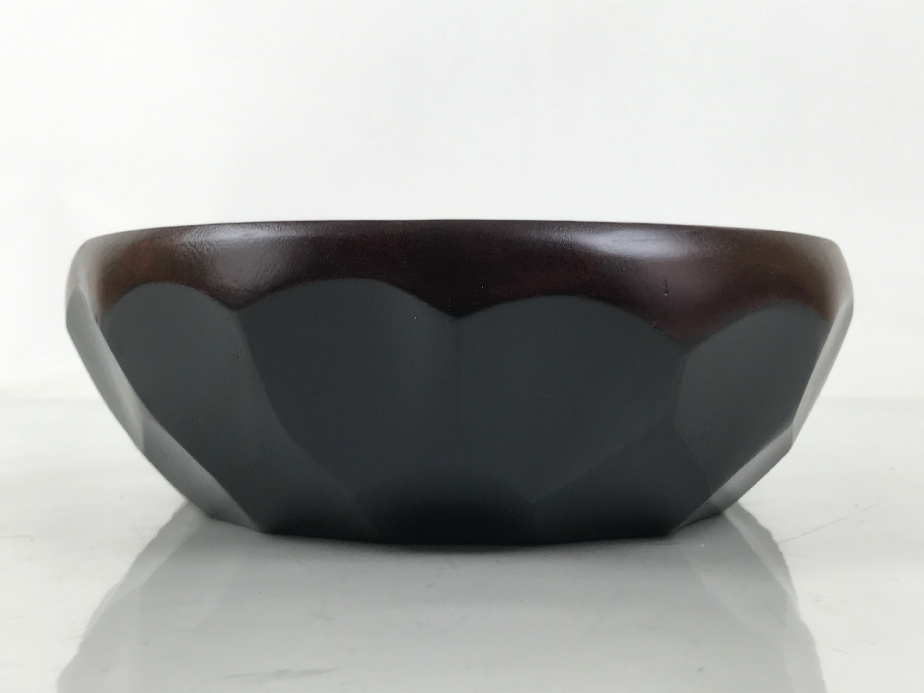 Japanese Brushed Lacquer Wooden Salad Serving Bowl Vtg Dish Utensils Brown L448