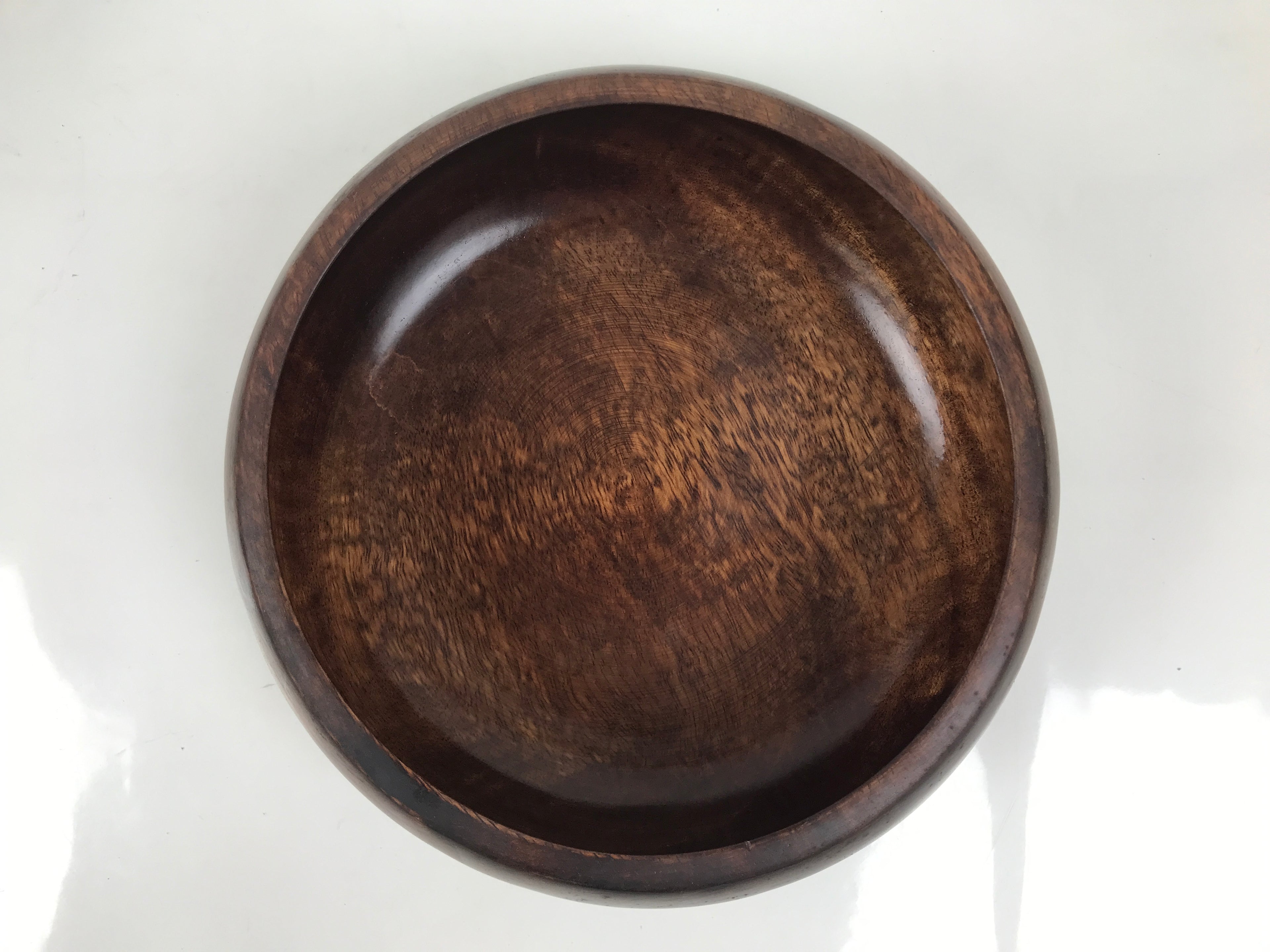 Japanese Brushed Lacquer Wooden Salad Serving Bowl Vtg Dish Utensils Brown L449