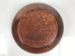Japanese Brushed Lacquer Wooden Salad Serving Bowl Vtg Dish Utensils Brown L449