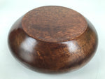 Japanese Brushed Lacquer Wooden Salad Serving Bowl Vtg Dish Utensils Brown L449
