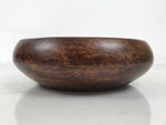 Japanese Brushed Lacquer Wooden Salad Serving Bowl Vtg Dish Utensils Brown L449