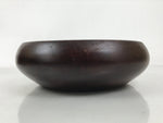 Japanese Brushed Lacquer Wooden Salad Serving Bowl Vtg Dish Utensils Brown L449
