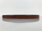 Japanese Brushed Lacquer Wooden Serving Tray Obon Vtg Round Brown Grain L566