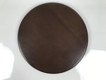 Japanese Brushed Lacquer Wooden Serving Tray Obon Vtg Round Brown Grain L610