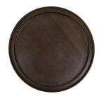 Japanese Brushed Lacquer Wooden Serving Tray Obon Vtg Round Brown Grain L610