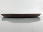Japanese Brushed Lacquer Wooden Serving Tray Vtg Large Round Obon Brown L257
