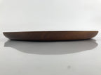 Japanese Brushed Lacquer Wooden Serving Tray Vtg Large Round Obon Brown L257