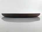 Japanese Brushed Lacquer Wooden Serving Tray Vtg Large Round Obon Brown L257