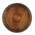 Japanese Brushed Lacquer Wooden Serving Tray Vtg Large Round Obon Brown L257