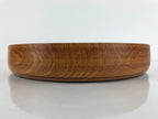 Japanese Brushed Lacquer Wooden Serving Tray Vtg Large Round Obon Brown L258