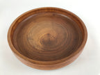 Japanese Brushed Lacquer Wooden Serving Tray Vtg Large Round Obon Brown L258