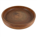 Japanese Brushed Lacquer Wooden Serving Tray Vtg Large Round Obon Brown L258