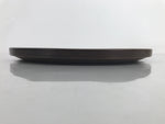 Japanese Brushed Lacquer Wooden Serving Tray Vtg Round Obon Brown L317