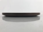 Japanese Brushed Lacquer Wooden Serving Tray Vtg Round Obon Brown L317