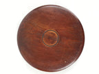 Japanese Brushed Lacquer Wooden Serving Tray Vtg Round Obon Dark Brown L261