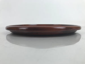 Japanese Brushed Lacquer Wooden Serving Tray Vtg Round Obon Paulownia Kiri LWB99