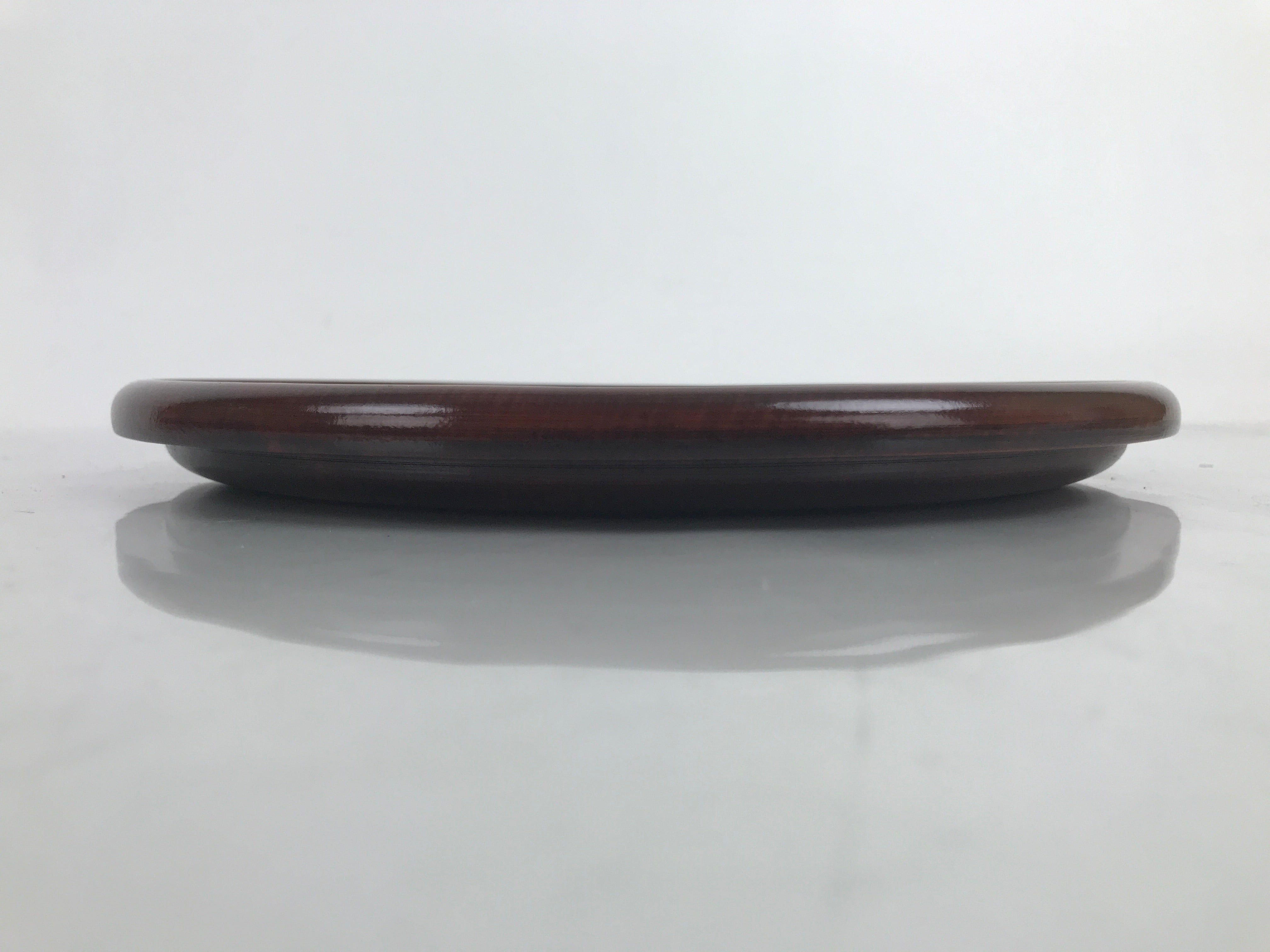 Japanese Brushed Lacquer Wooden Serving Tray Vtg Round Obon Paulownia Kiri LWB99