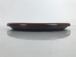 Japanese Brushed Lacquer Wooden Serving Tray Vtg Round Obon Paulownia Kiri LWB99