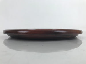 Japanese Brushed Lacquer Wooden Serving Tray Vtg Round Obon Paulownia Kiri LWB99