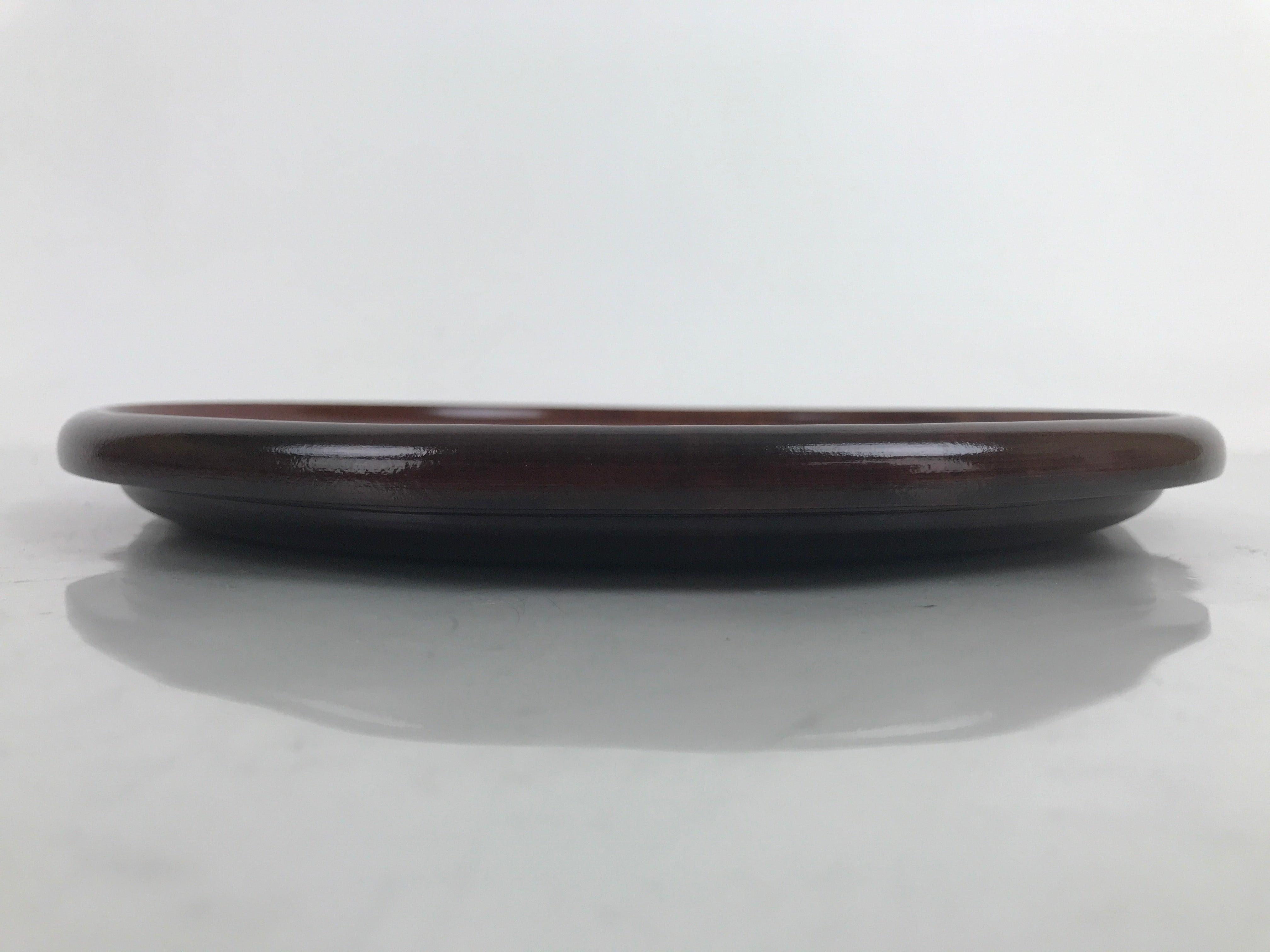 Japanese Brushed Lacquer Wooden Serving Tray Vtg Round Obon Paulownia Kiri LWB99