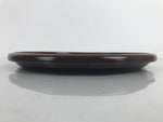 Japanese Brushed Lacquer Wooden Serving Tray Vtg Round Obon Paulownia Kiri LWB99