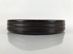 Japanese Brushed Lacquer Wooden Serving Tray Vtg Round Obon Plants Green L139