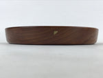 Japanese Brushed Lacquer Wooden Serving Tray Vtg Sturdy Obon Plain Brown L27