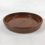 Japanese Brushed Lacquer Wooden Serving Tray Vtg Sturdy Obon Plain Brown L27