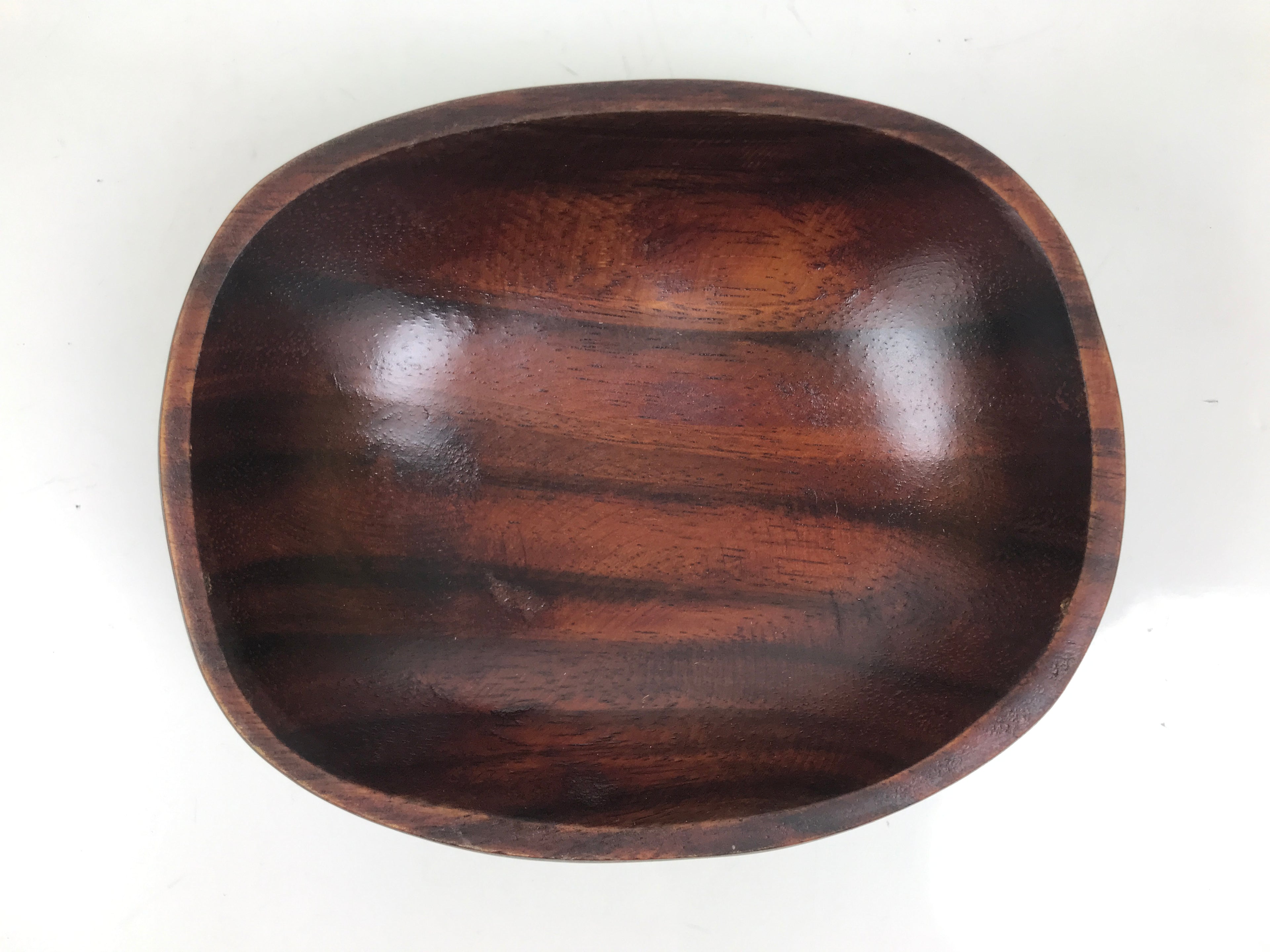 Japanese Brushed Lacquer Wooden Small Bowl Vtg Salad Kobachi Dish Brown L443