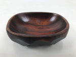 Japanese Brushed Lacquer Wooden Small Bowl Vtg Salad Kobachi Dish Brown L443