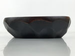 Japanese Brushed Lacquer Wooden Small Bowl Vtg Salad Kobachi Dish Brown L443