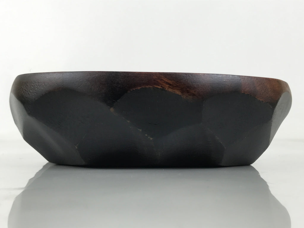 Japanese Brushed Lacquer Wooden Small Bowl Vtg Salad Kobachi Dish Brown L443