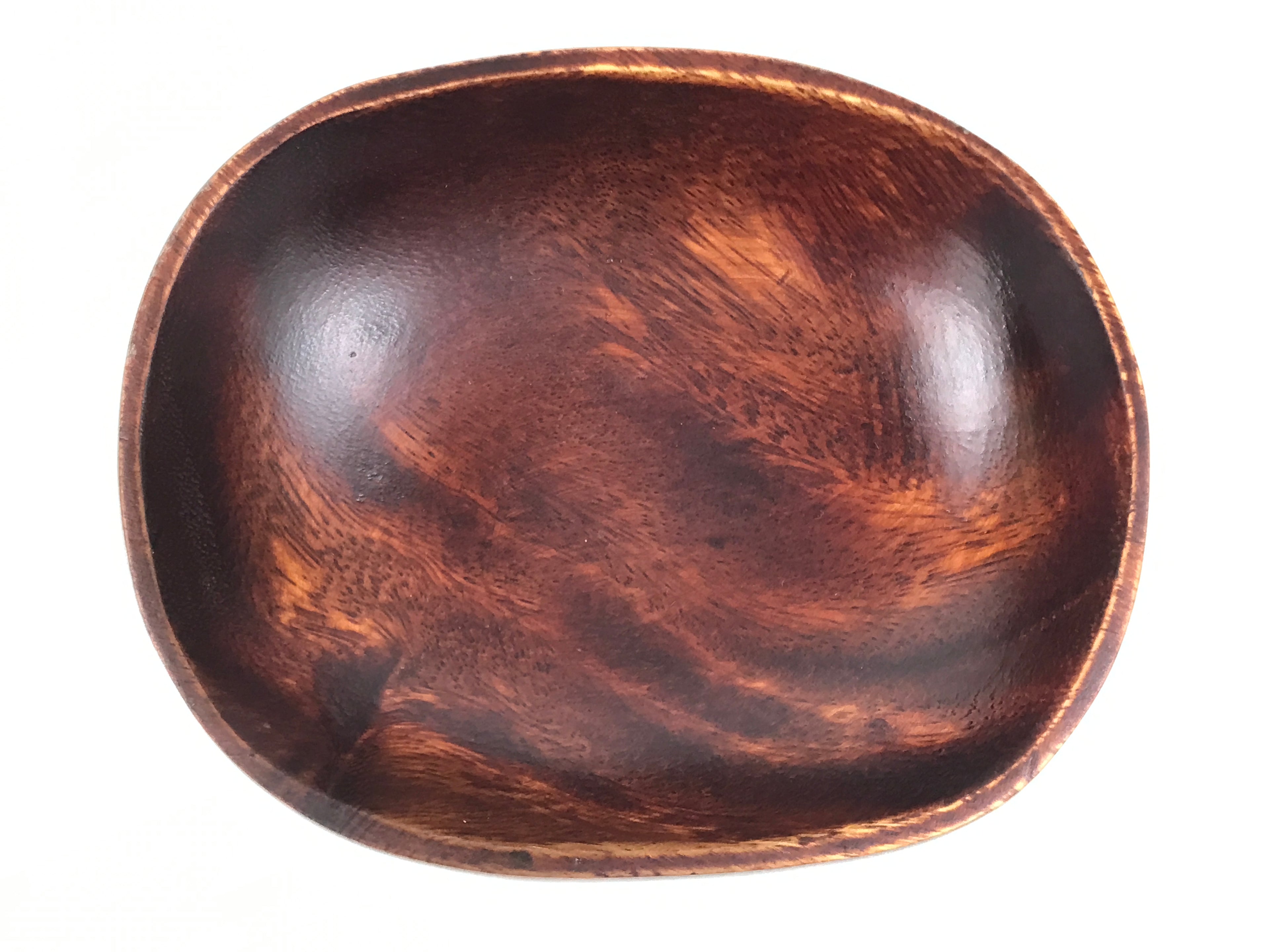 Japanese Brushed Lacquer Wooden Small Bowl Vtg Salad Kobachi Dish Brown L444