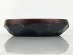 Japanese Brushed Lacquer Wooden Small Bowl Vtg Salad Kobachi Dish Brown L444