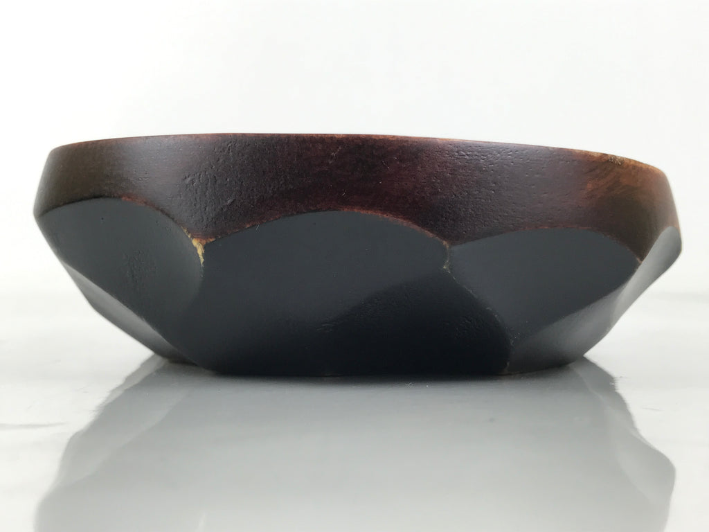Japanese Brushed Lacquer Wooden Small Bowl Vtg Salad Kobachi Dish Brown L444
