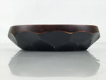 Japanese Brushed Lacquer Wooden Small Bowl Vtg Salad Kobachi Dish Brown L444