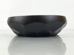 Japanese Brushed Lacquer Wooden Small Bowl Vtg Salad Kobachi Dish Brown L444