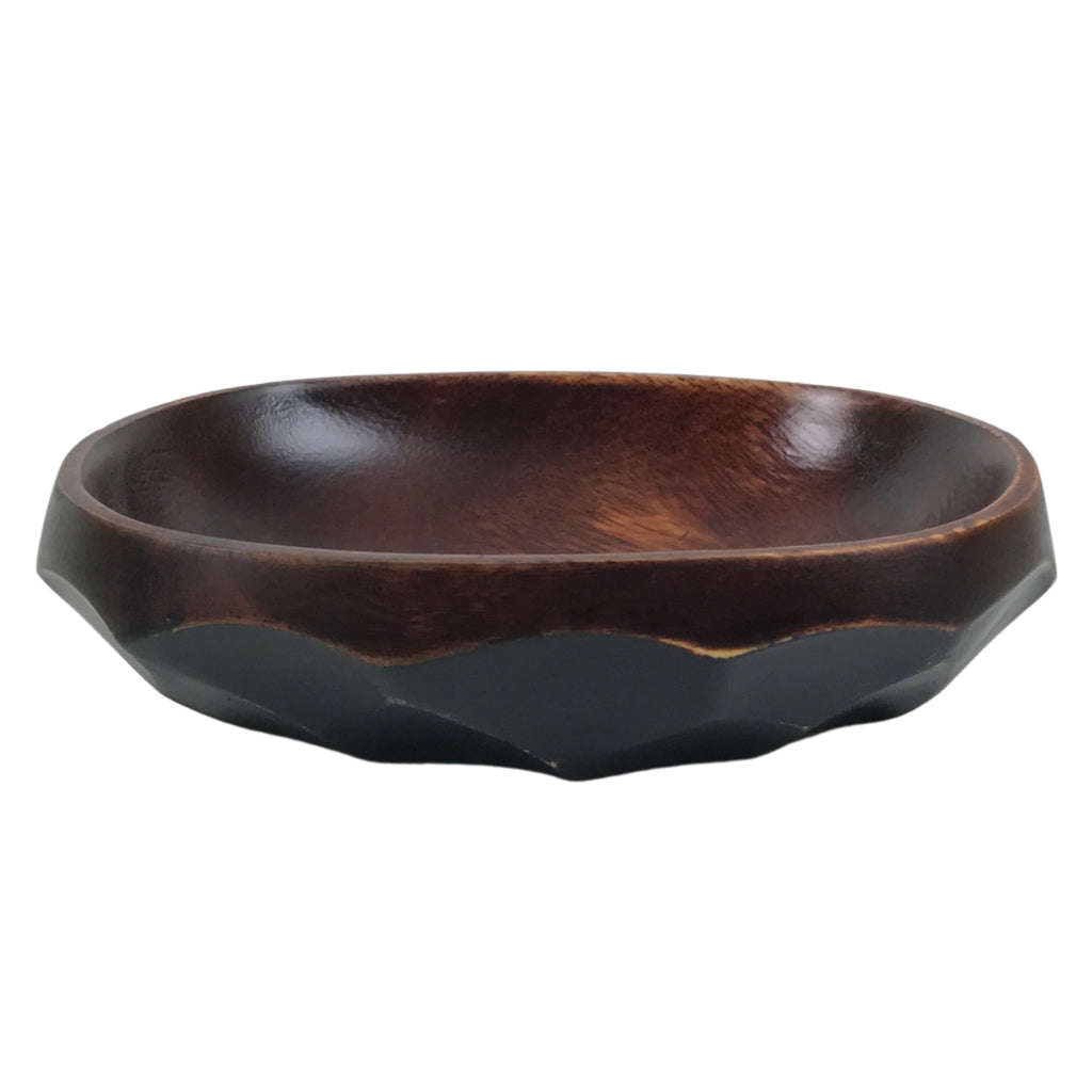 Japanese Brushed Lacquer Wooden Small Bowl Vtg Salad Kobachi Dish Brown L444