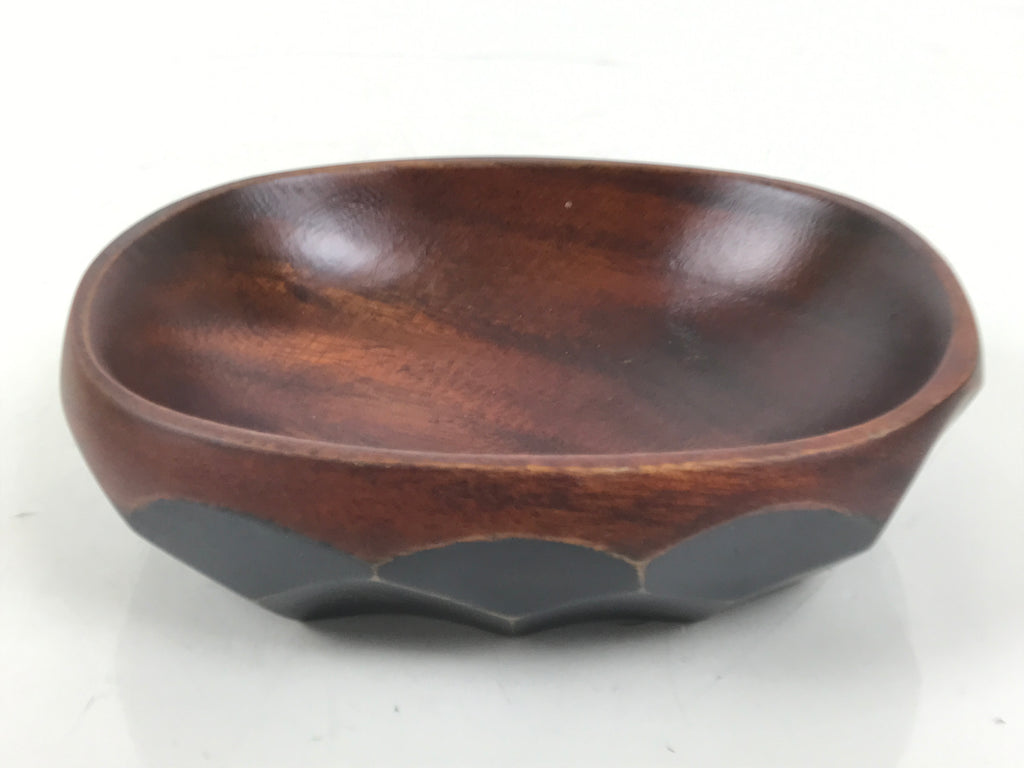 Japanese Brushed Lacquer Wooden Small Bowl Vtg Salad Kobachi Dish Brown L445