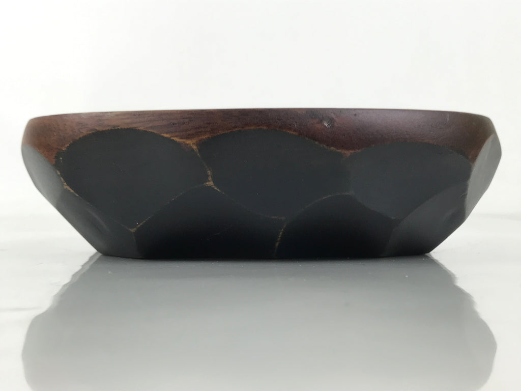 Japanese Brushed Lacquer Wooden Small Bowl Vtg Salad Kobachi Dish Brown L445