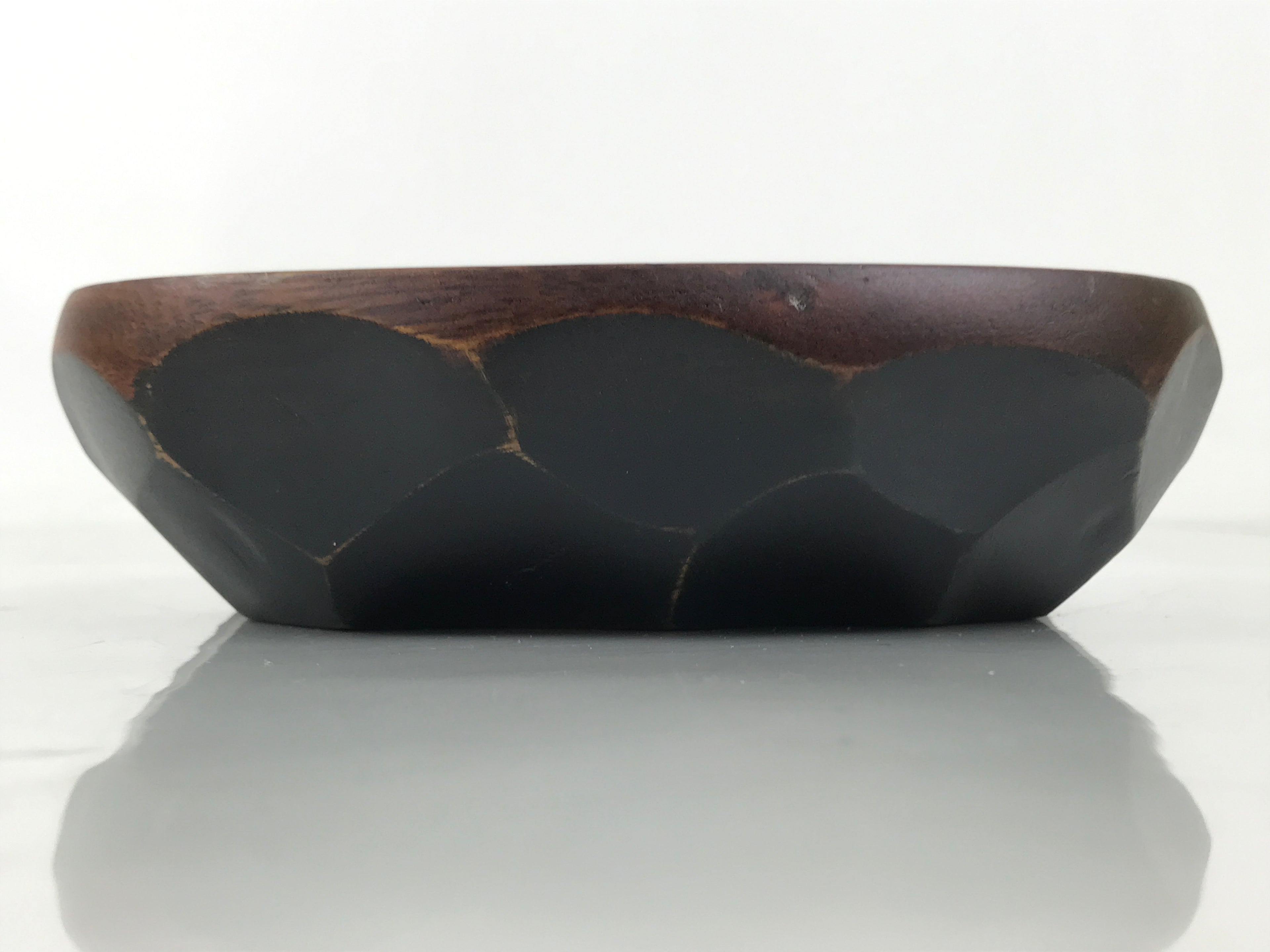 Japanese Brushed Lacquer Wooden Small Bowl Vtg Salad Kobachi Dish Brown L445