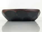 Japanese Brushed Lacquer Wooden Small Bowl Vtg Salad Kobachi Dish Brown L445
