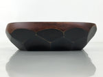 Japanese Brushed Lacquer Wooden Small Bowl Vtg Salad Kobachi Dish Brown L445