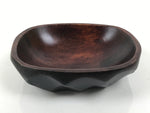 Japanese Brushed Lacquer Wooden Small Bowl Vtg Salad Kobachi Dish Brown L446